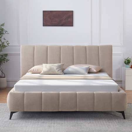 מיטה זוגית מרופדת עם ארגז מצעים דגם PASSION מבית BRADEX