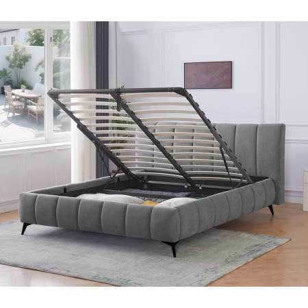 מיטה זוגית מרופדת עם ארגז מצעים דגם PASSION מבית BRADEX