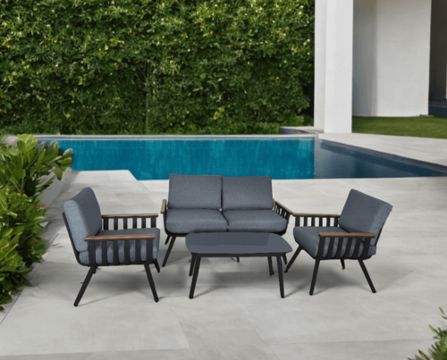 מערכת ישיבה אלומיניום לגינה 4 חלקים דגם אנגליה מבית Playa