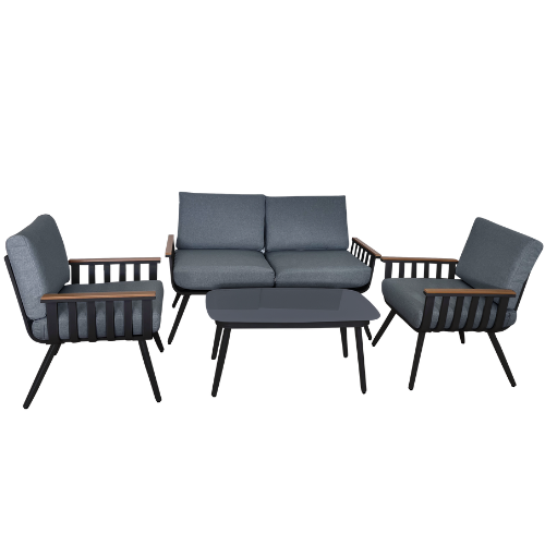 מערכת ישיבה אלומיניום לגינה 4 חלקים דגם אנגליה מבית Playa