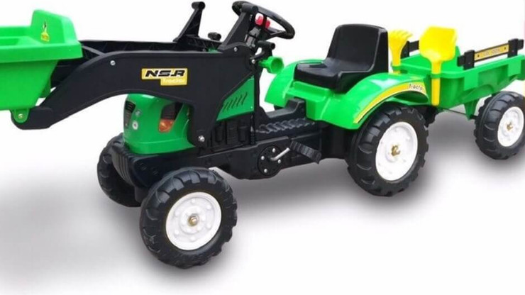 טרקטור פאדלים שופל ענק עם עגלה וכלי גינה לילדים דגם 1005