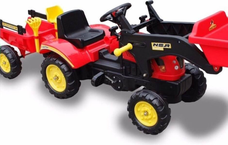 טרקטור פאדלים שופל ענק עם עגלה וכלי גינה לילדים דגם 1005