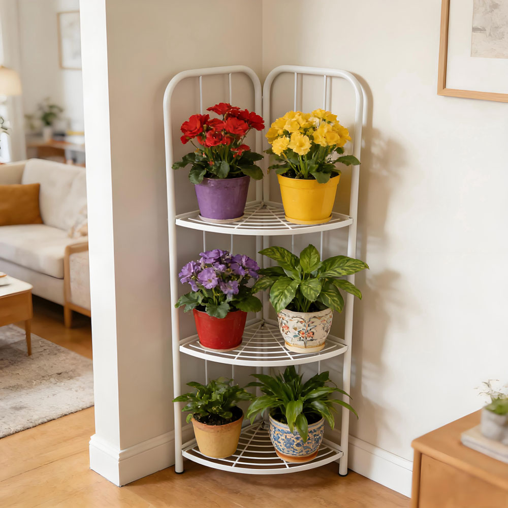 מעמד לעציצים פינתי 3 קומות מברזל דגם 83037 מבית טיפות טבע