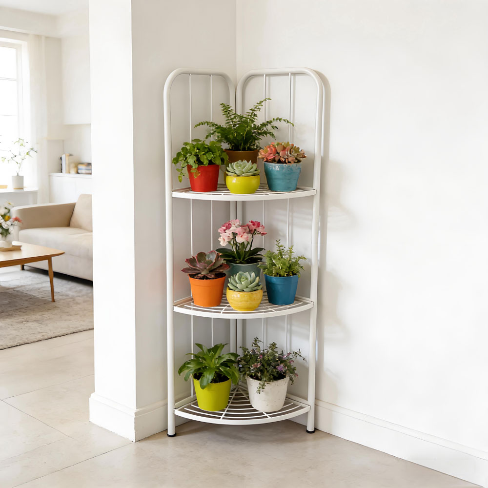 מעמד לעציצים פינתי 3 קומות מברזל דגם 83037 מבית טיפות טבע