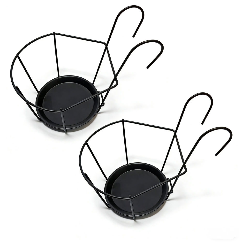 סט 2 מחזיקי עציץ למעקה עמידים בכל מזג אוויר דגם 84006 מבית טיפות טבע