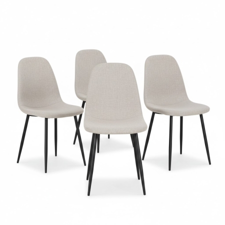 פינת אוכל קומפקטית LEWIS שולחן ו־4 כיסאות מרופדים מבית BRADEX