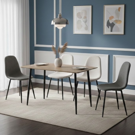 פינת אוכל קומפקטית LEWIS שולחן ו־4 כיסאות מרופדים מבית BRADEX