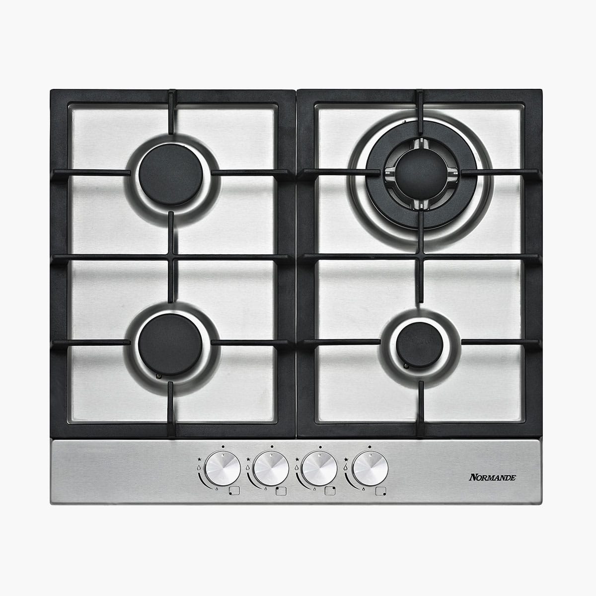 כיריים גז 4 להבות נירוסטה עם להבת טורבו ברוחב 60 ס"מ דגם ND-630 מבית Normande