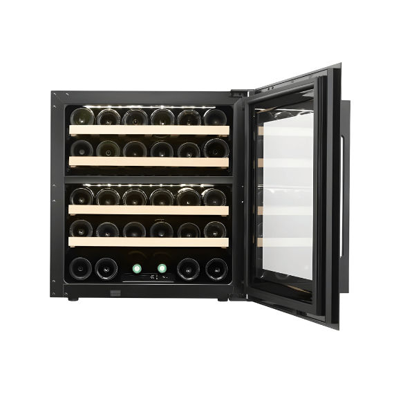 מקרר יין בנוי 30 בקבוקים עם בקרת טמפרטורה כפולה דגם ND30D מבית Normande