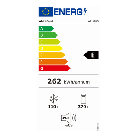 מקרר מקפיא עליון 480 ליטר נירוסטה מושחרת White Point דגם WP-685S מבית Normande