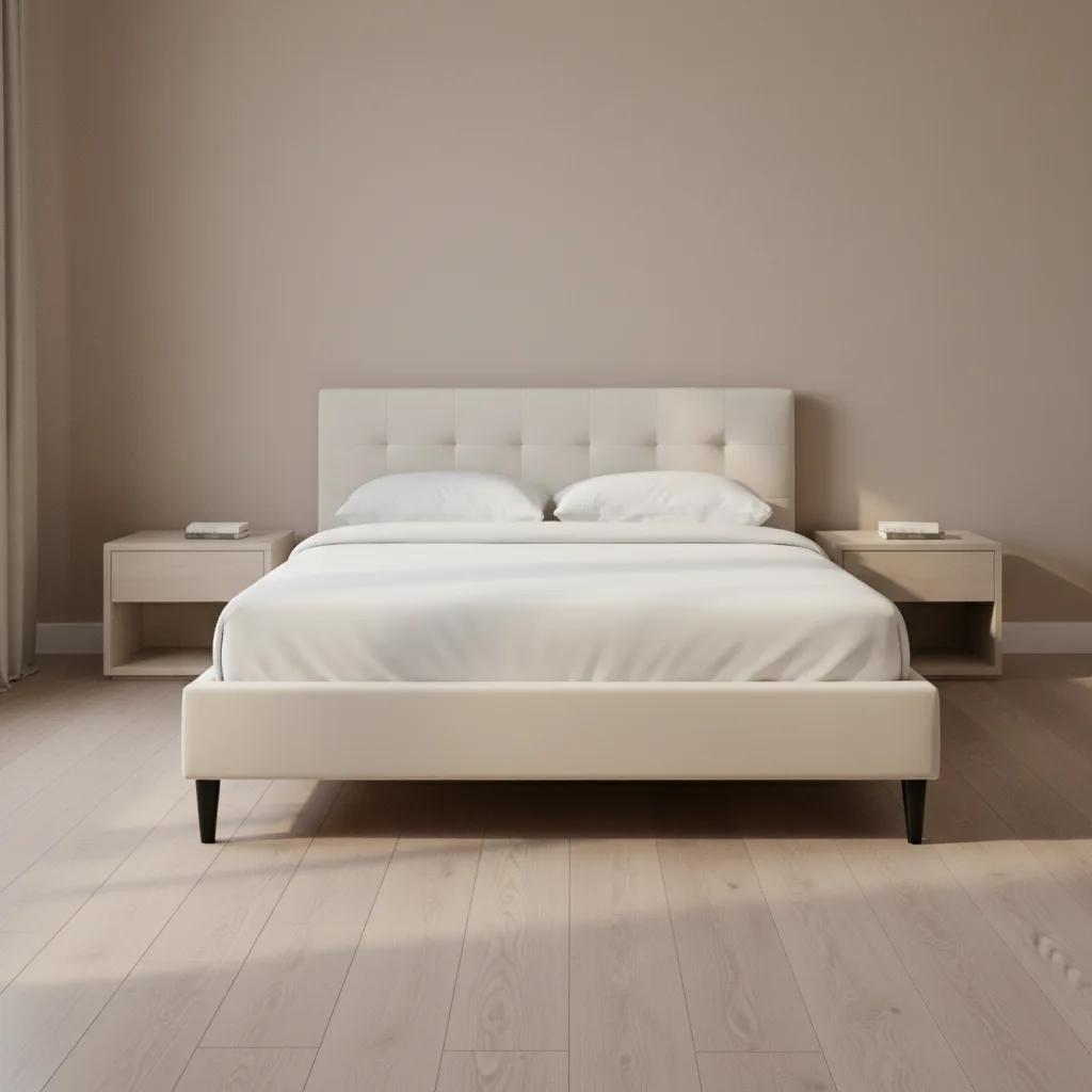 מיטה זוגית מרופדת בד עם ראש מיטה מעוצב דגם ארט מבית HOME DECOR