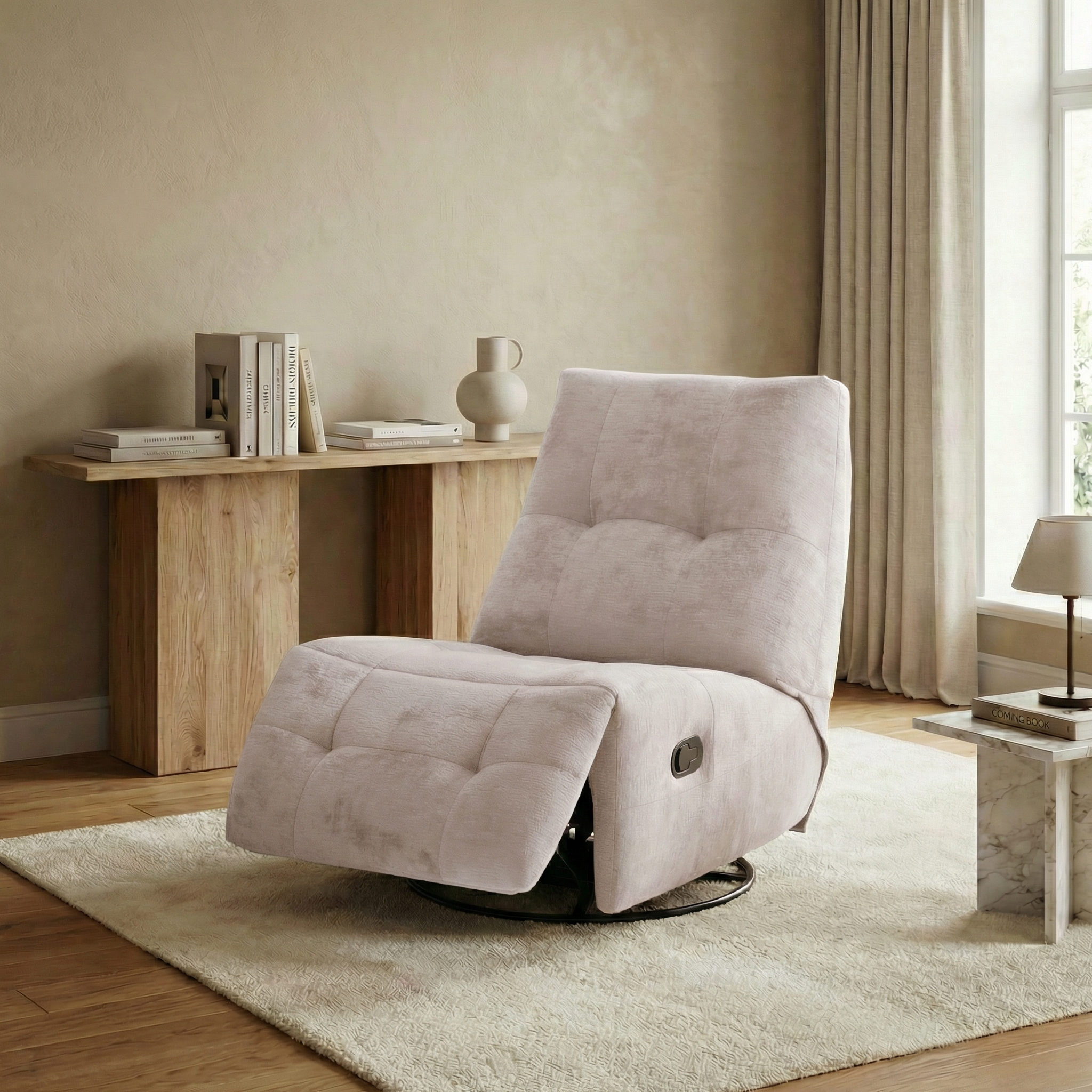 כורסא מתכווננת עם מנגנון נדנוד וסיבוב 360° דגם ליאור מבית HOME DECOR