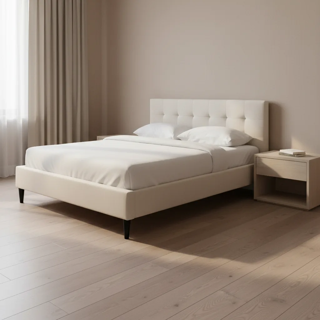 מיטה זוגית מרופדת בד עם ראש מיטה מעוצב דגם ארט מבית HOME DECOR