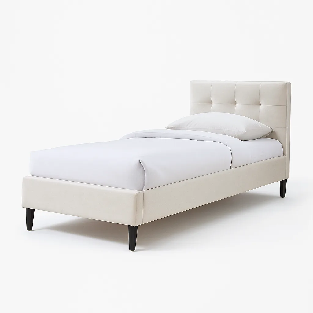 מיטת יחיד מרופדת בד 90×190 עם ראש מיטה מעוצב דגם ארט מבית HOME DECOR