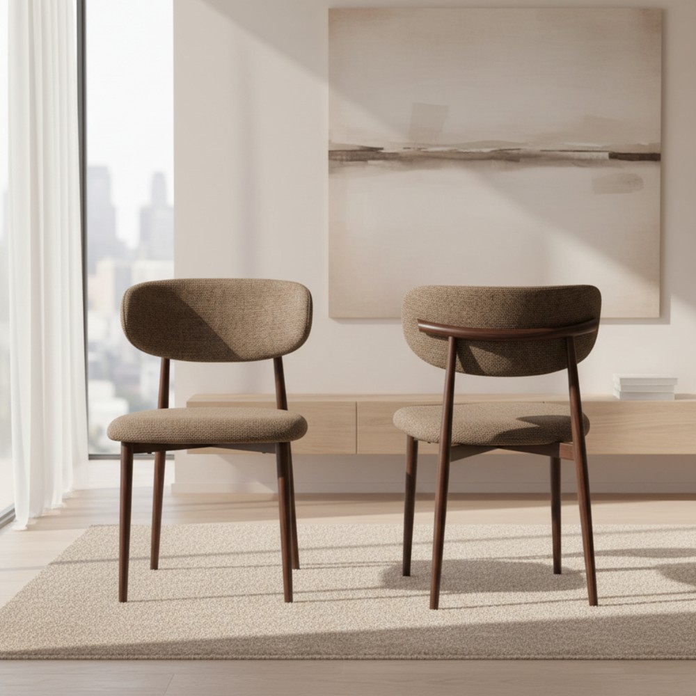 זוג כסאות לפינת אוכל מרופדים בד רחיץ דגם סמבה מבית HOME DECOR