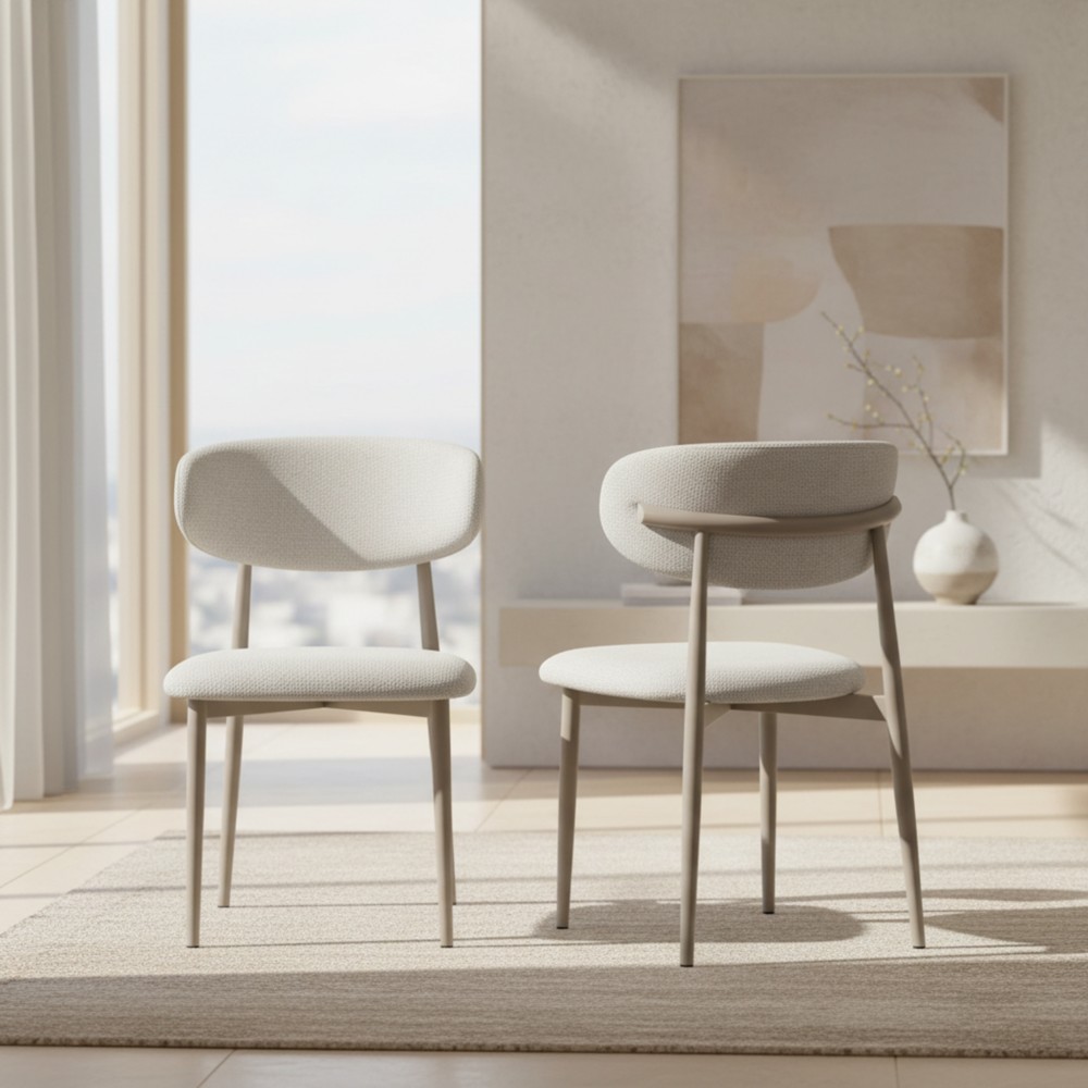 זוג כסאות לפינת אוכל מרופדים בד רחיץ דגם ריו מבית HOME DECOR