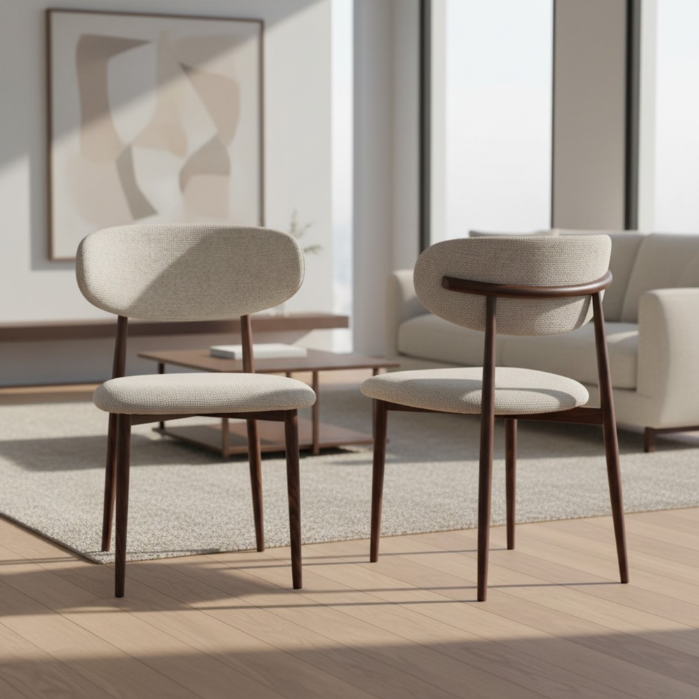 זוג כסאות לפינת אוכל מרופדים בד רחיץ דגם סמבה מבית HOME DECOR