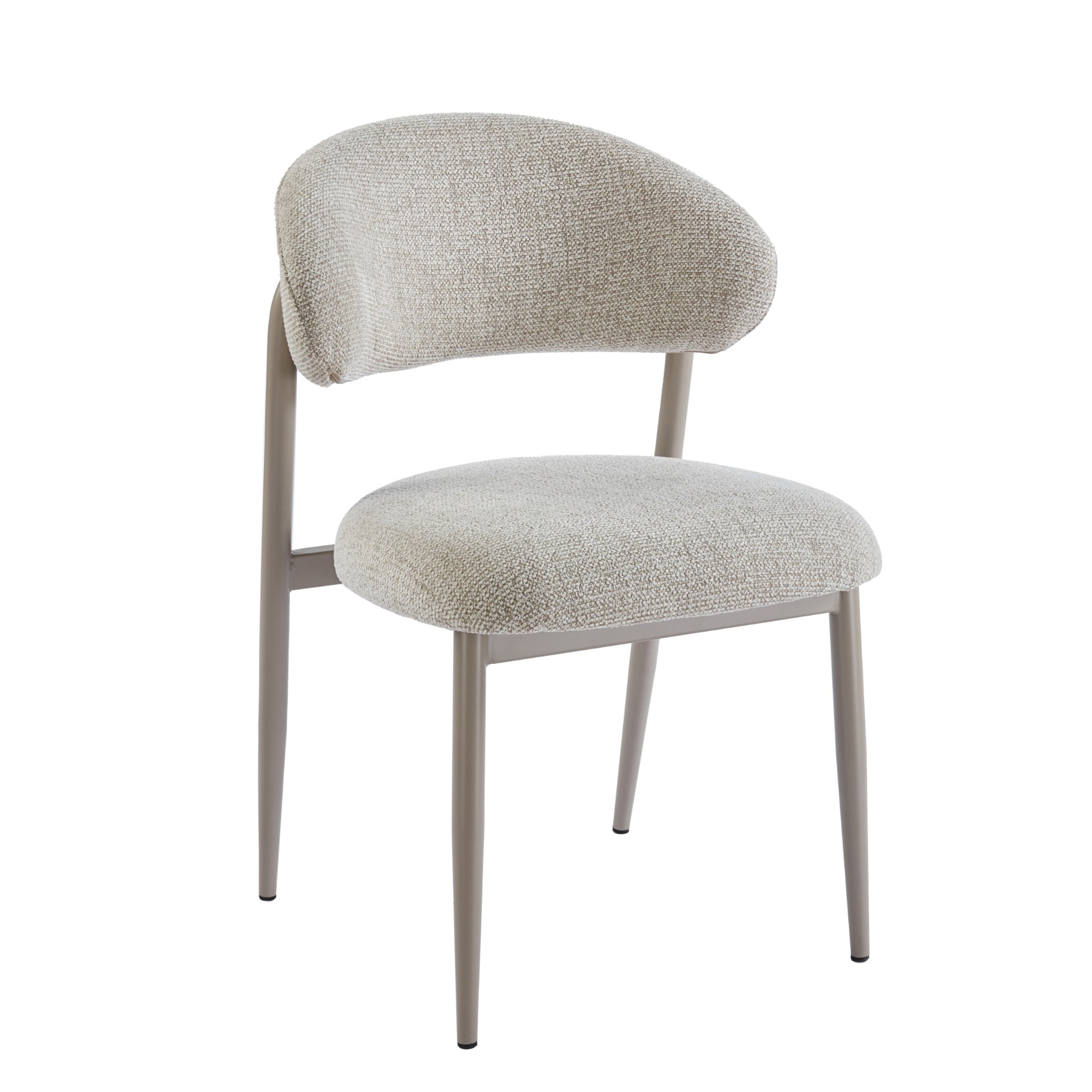 זוג כיסאות מרופדים לפינת אוכל עם רגלי ברזל מוקה דגם לירז מבית HOME DECOR