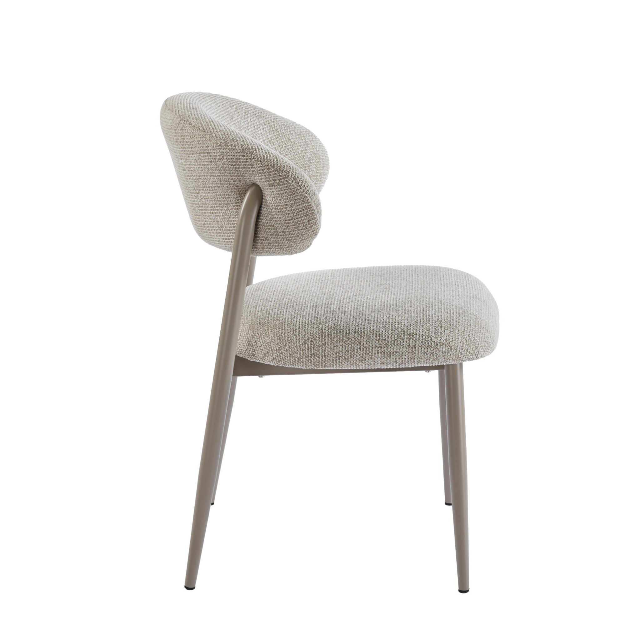 זוג כיסאות מרופדים לפינת אוכל עם רגלי ברזל מוקה דגם לירז מבית HOME DECOR