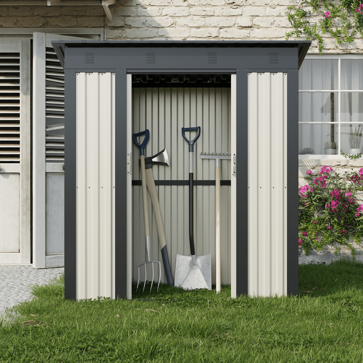 מחסן מתכת לגינה 1.80X0.92 דגם SA1 מבית Garden Top