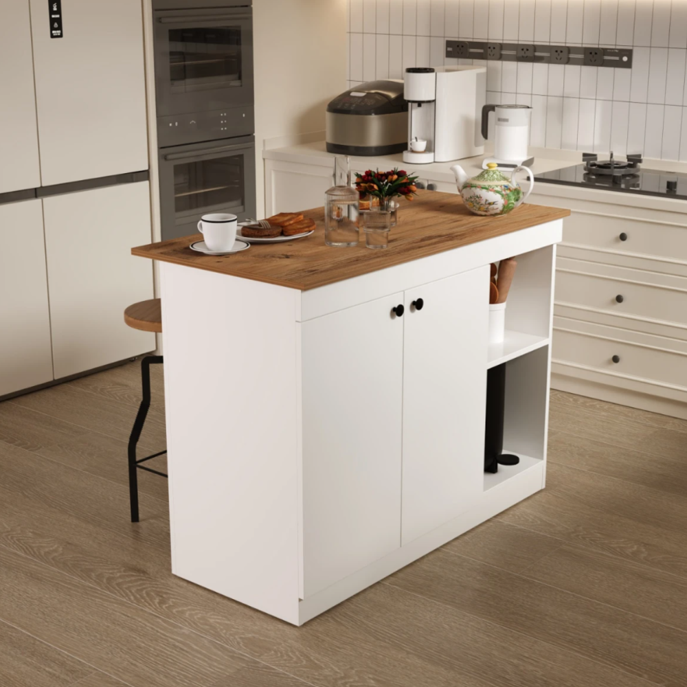 אי למטבח דגם איסלנד 6250 לבן אלון מבית DOUBLE