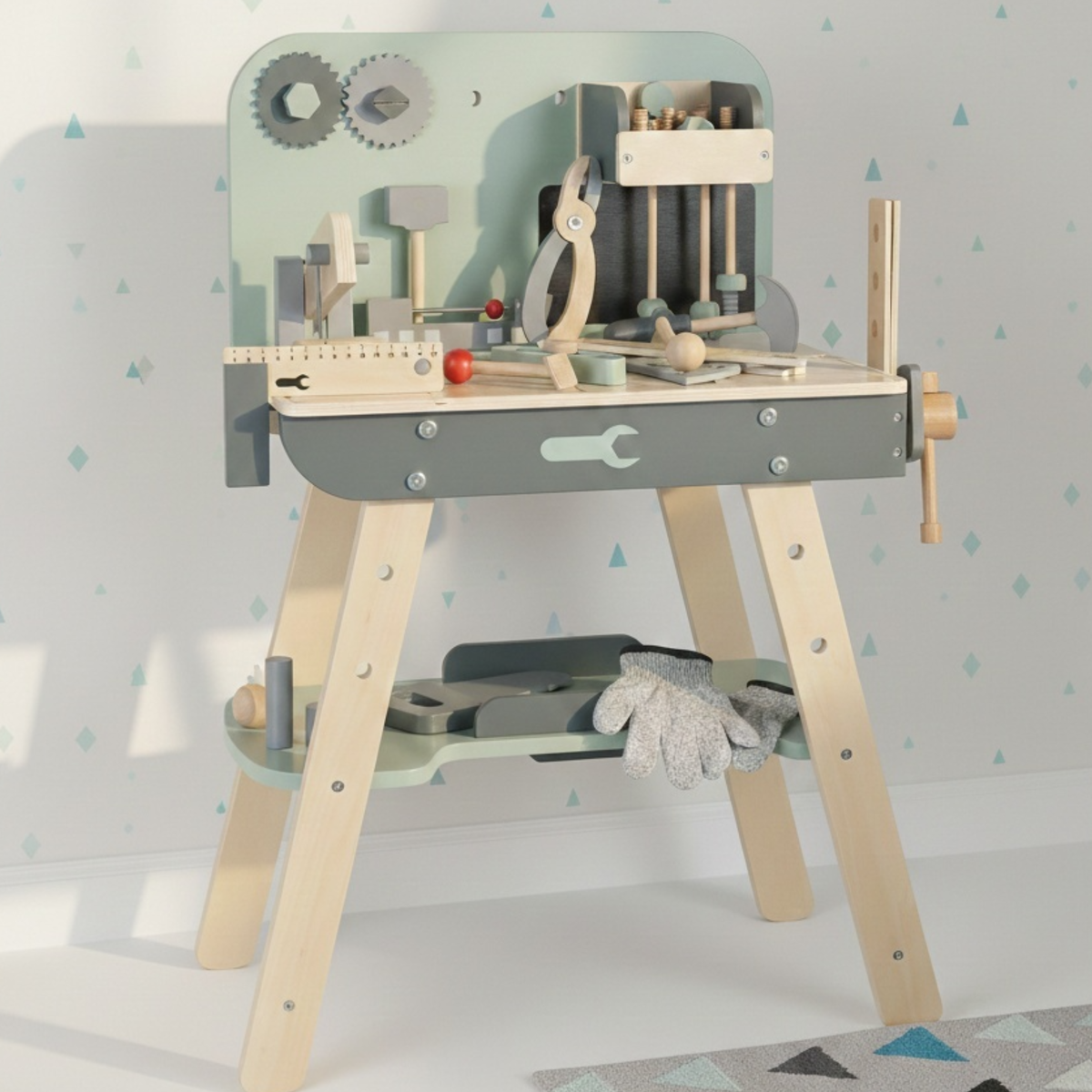 שולחן עבודה מעץ לילדים דגם נגרייה W03D246 מבית BUBU