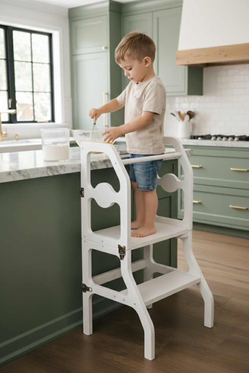 מגדל למידה מתקפל לילדים מעץ דגם W08G274 מבית BUBU