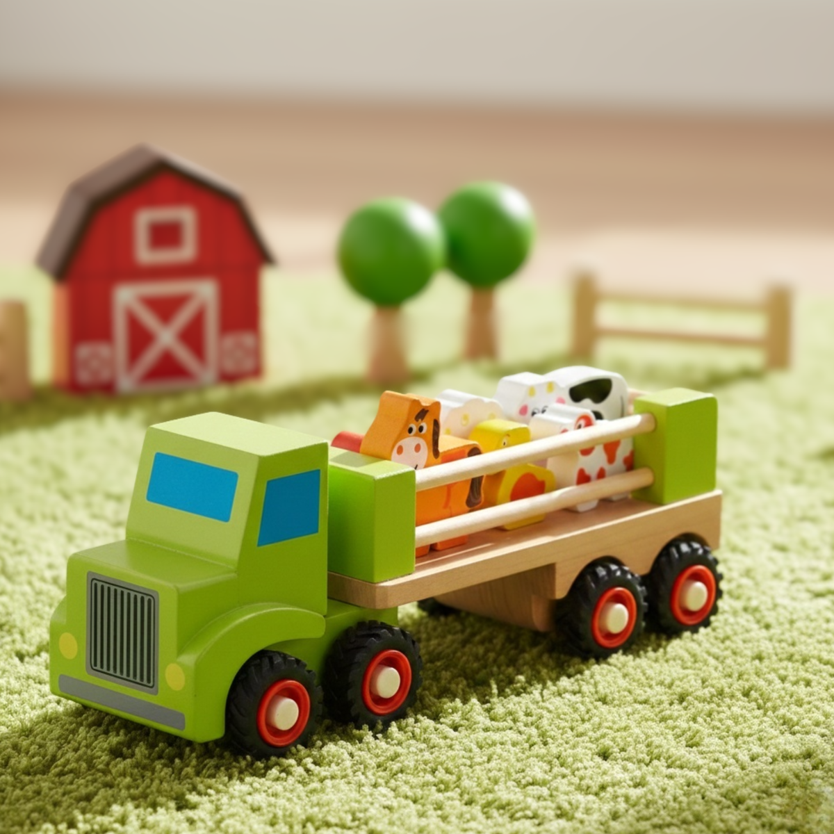 משאית חקלאית מעץ למשחק דגם W04A688 מבית BUBU