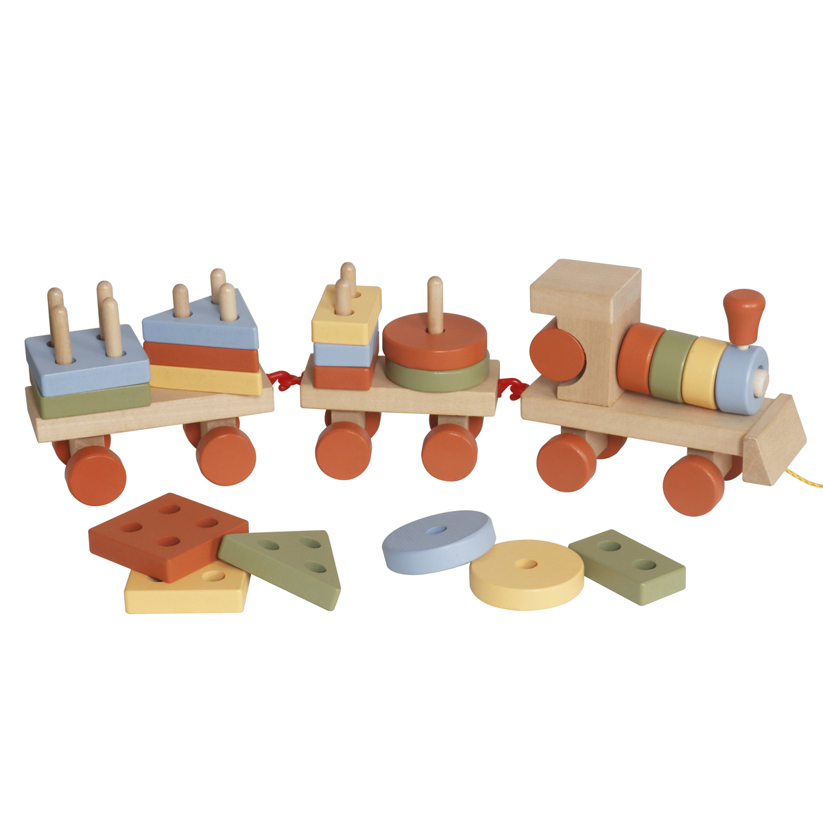 רכבת משיכה מונטסורית מעץ דגם W05C008B מבית BUBU
