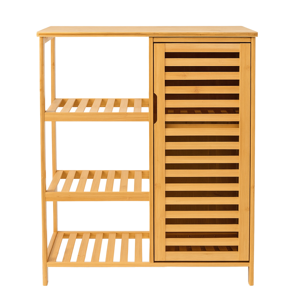 ארונית שירות מבמבוק 6 מדפים עם דלת דגם לואיס מבית RAMOS