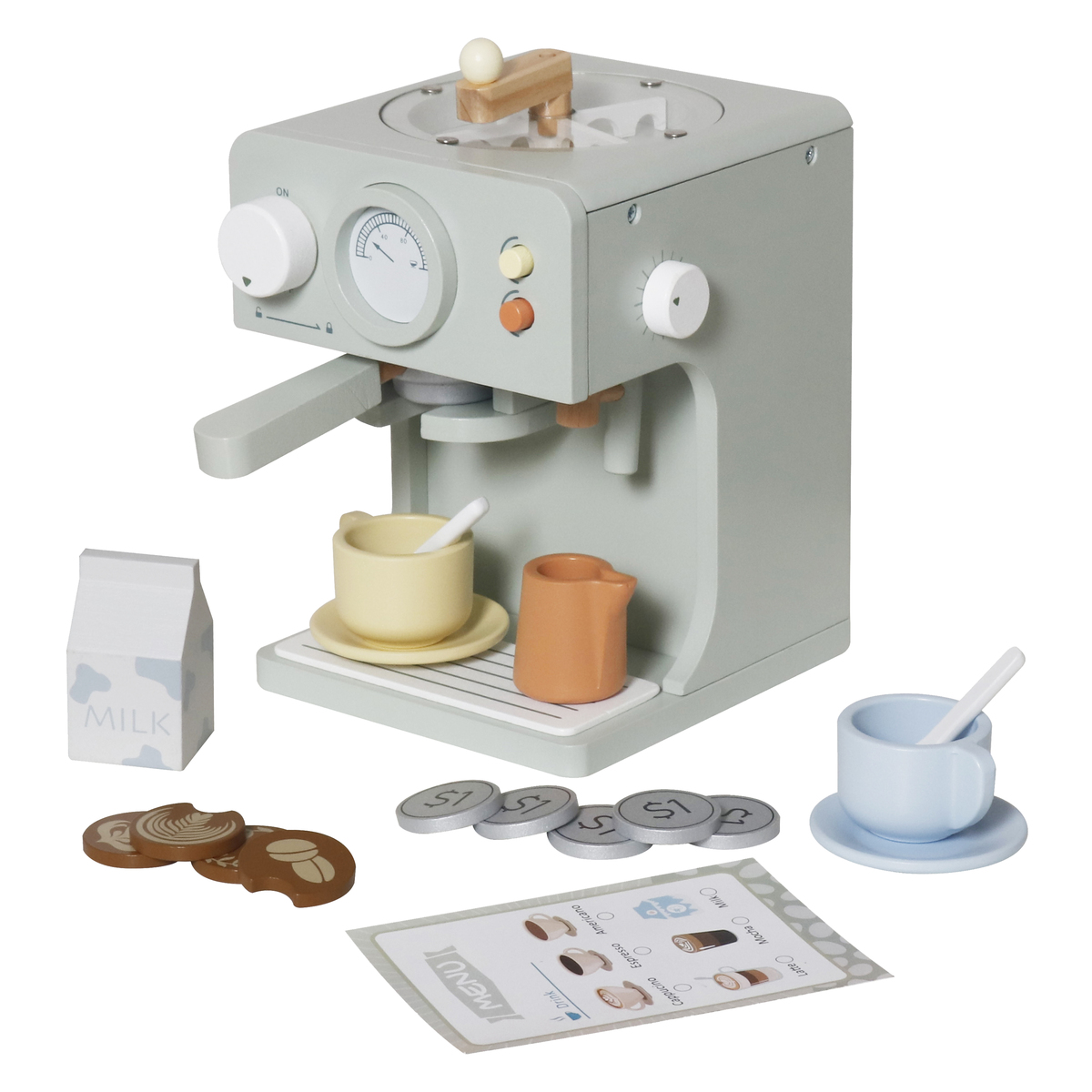 מכונת קפה משחק מעץ לילדים דגם W10D026 מבית BUBU