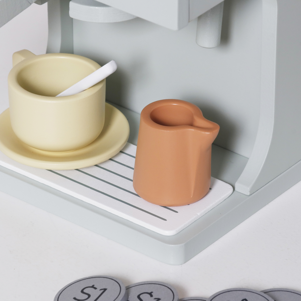 מכונת קפה משחק מעץ לילדים דגם W10D026 מבית BUBU