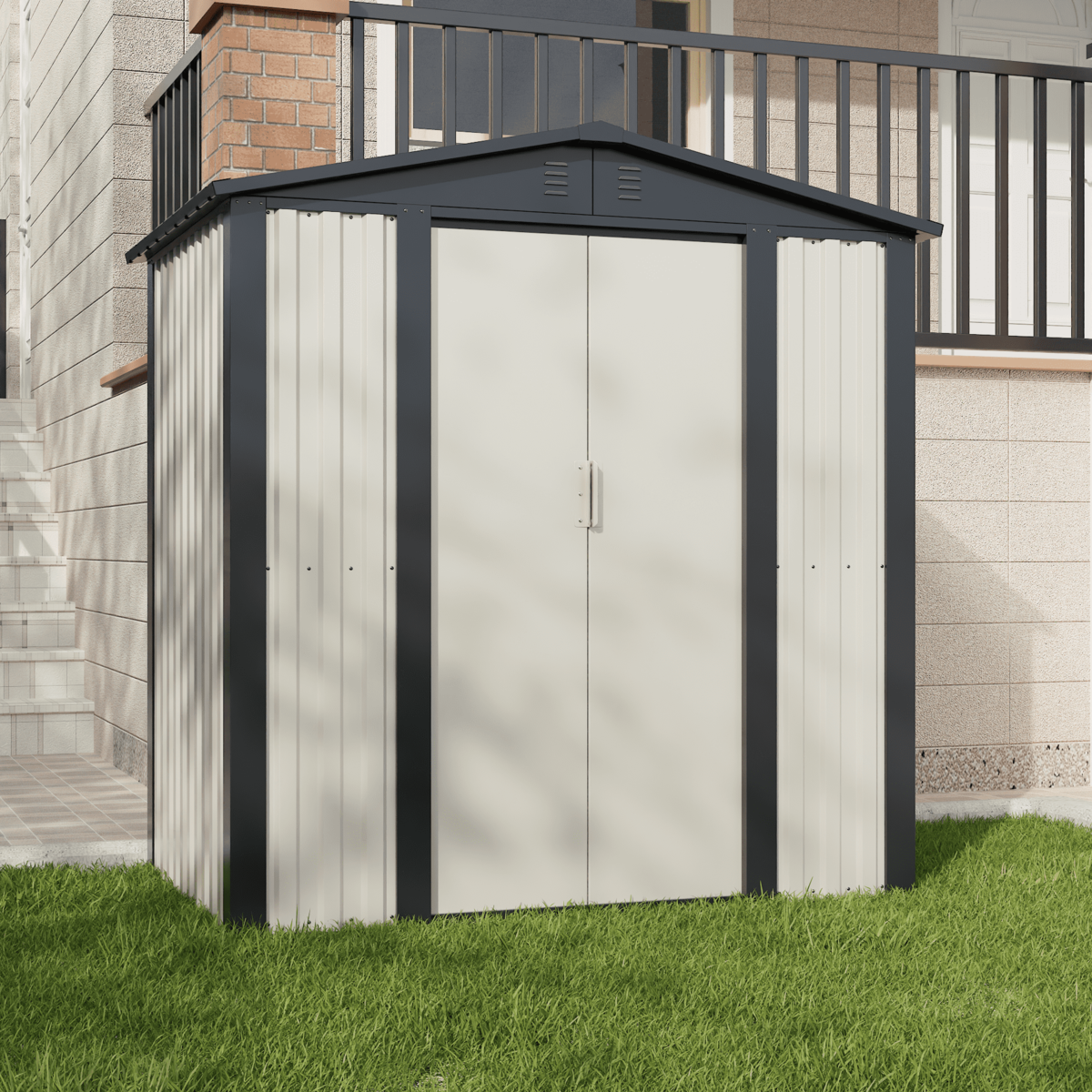 מחסן מתכת פרמיום לגינה 1.80X1.20 דגם DS2 מבית Garden Top