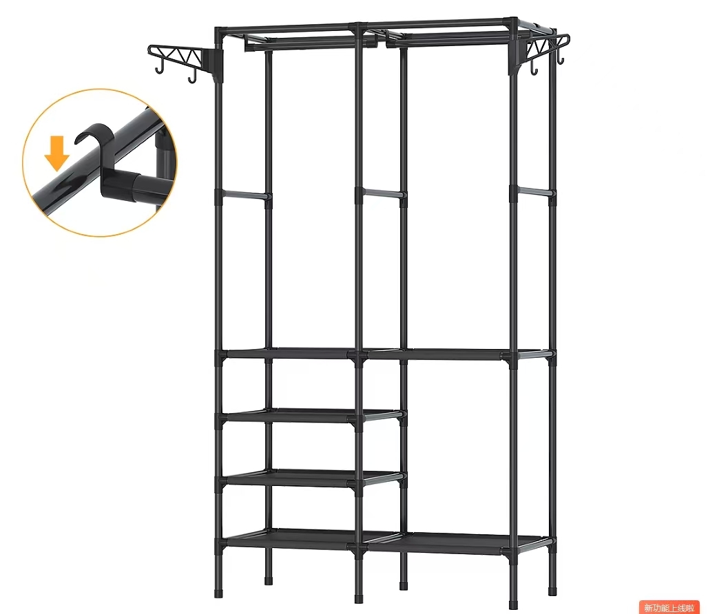 מתלה בגדים עומד עם מדפי אחסון דגם סמדר מבית RAMOS