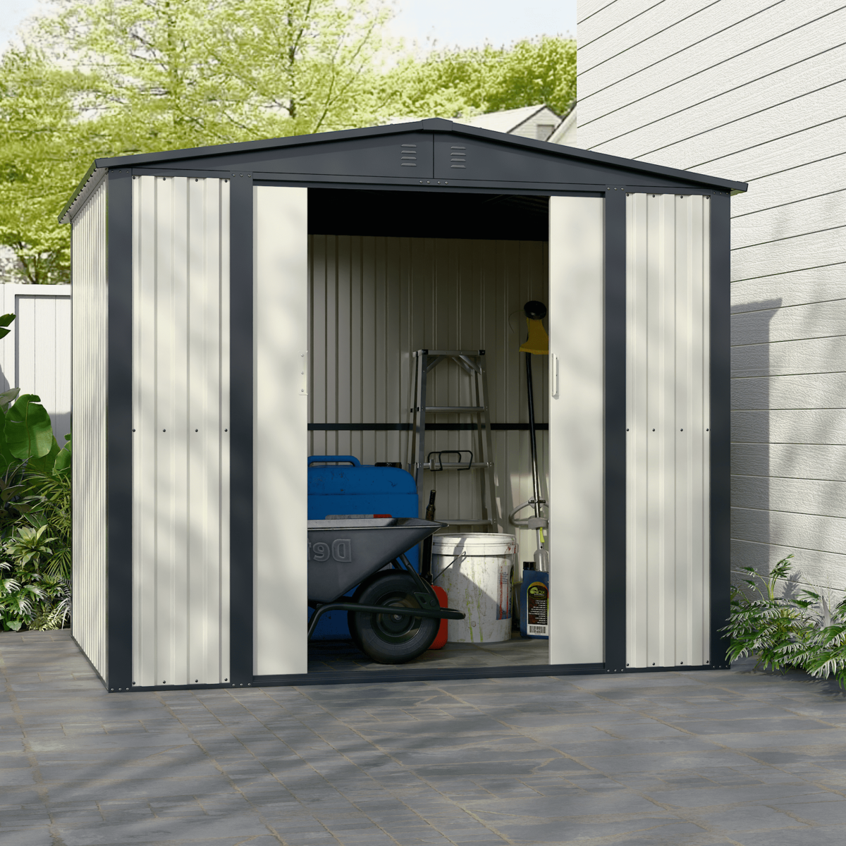 מחסן מתכת פרמיום לגינה 2.40X1.80 דגם DS3 מבית Garden Top