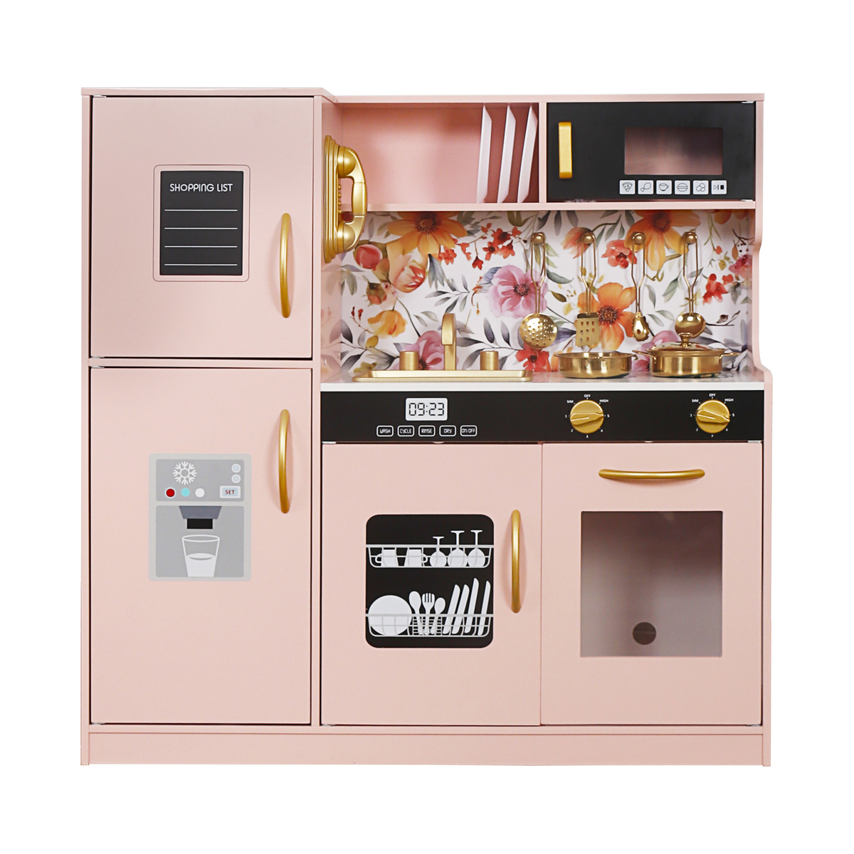 מטבח משחק מעץ לילדים דגם פרחים W10C955B מבית BUBU