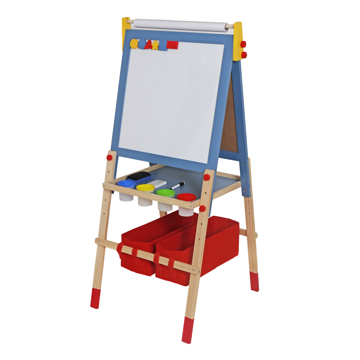 כן ציור דו צדדי מעץ עם לוח גיר ולוח מחיק דגם W12B275 מבית BUBU