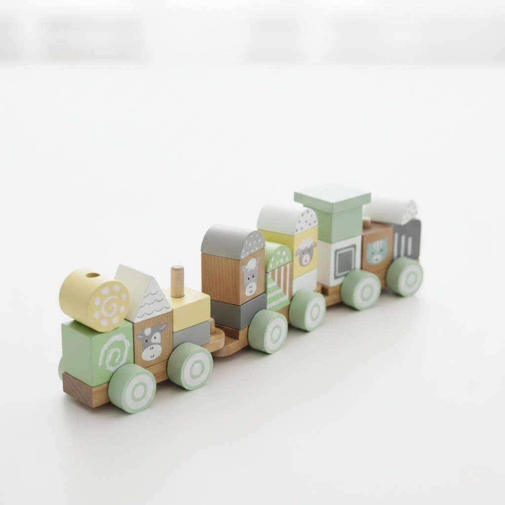 רכבת עץ להרכבה דגם אריאל W04A634 מבית BUBU