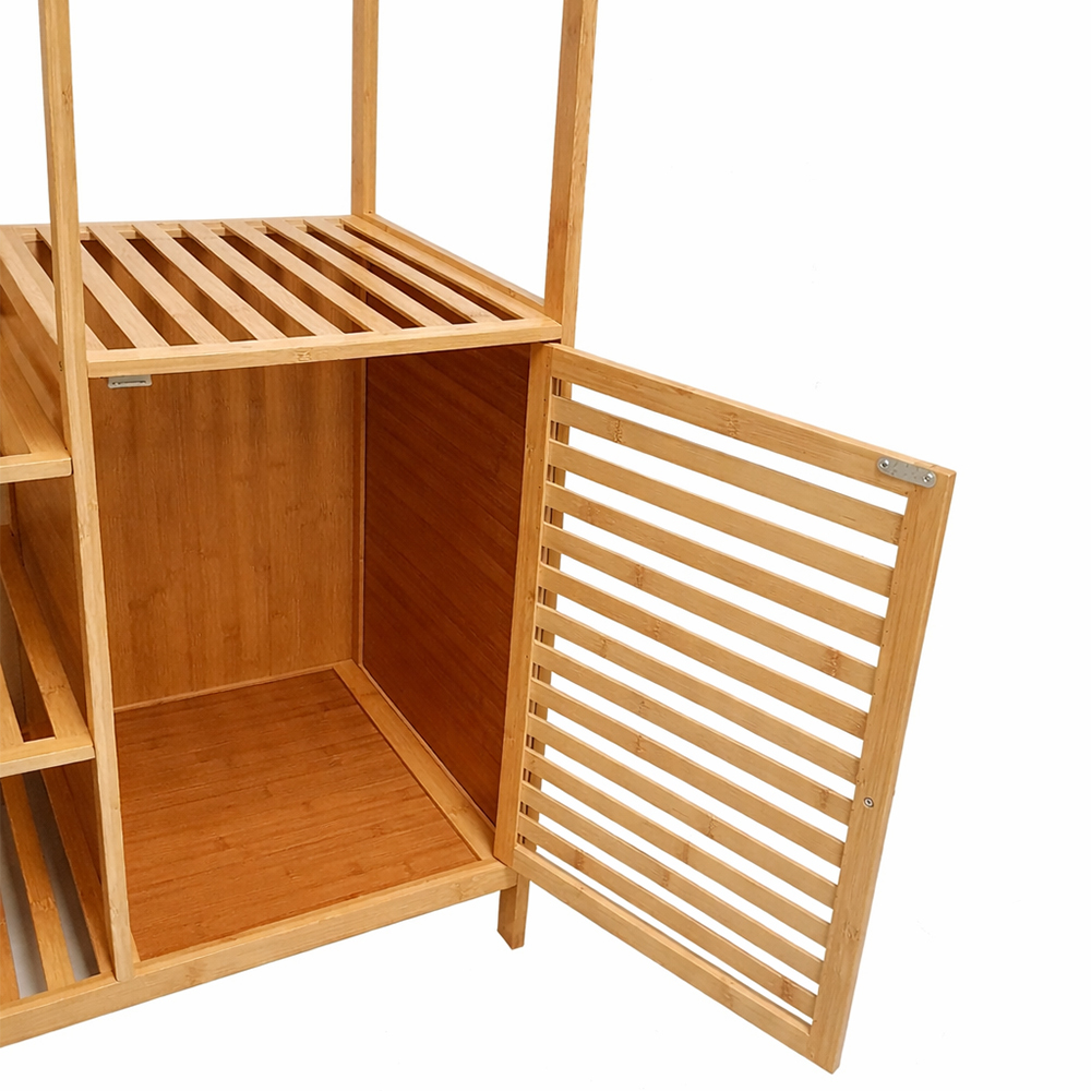 מתלה בגדים מבמבוק עם מדפים וארונית דגם אגוסטין מבית RAMOS