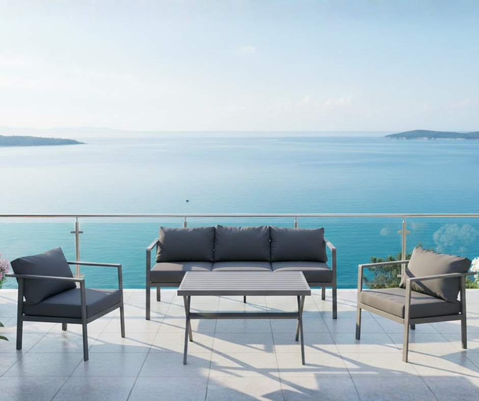 פינת ישיבה מאלומיניום לגינה דגם אמיליה ICST5036 מבית ARAVA