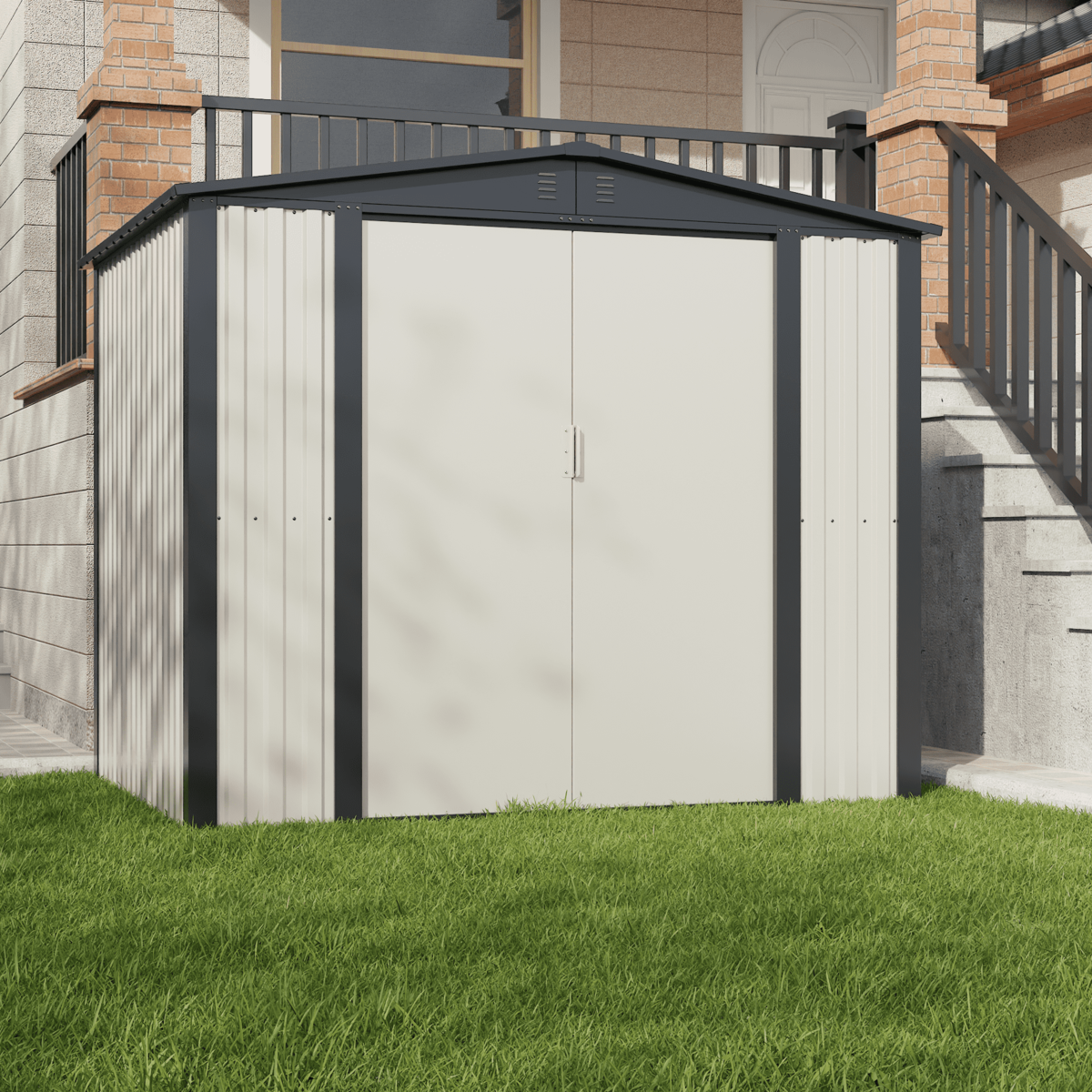 מחסן מתכת פרמיום לגינה 2.40X1.80 דגם DS3 מבית Garden Top