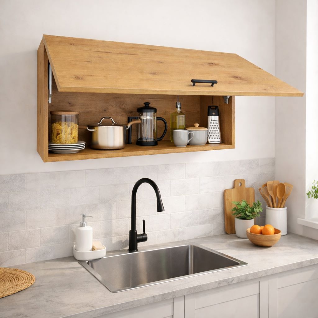 ארון שירות עליון 90 ס"מ עם דלת קלאפה ובוכנה פנאומטית דגם רומי ROMI מבית Tudo Design ארון שירות עליון 90 ס"מ עם דלת קלאפה ובוכנה פנאומטית דגם רומי ROMI מבית Tudo Design