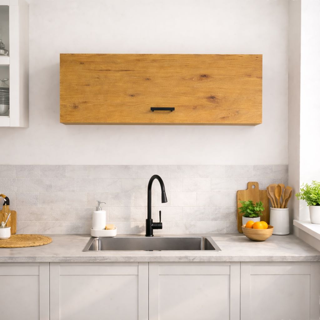 ארון שירות עליון 90 ס"מ עם דלת קלאפה ובוכנה פנאומטית דגם רומי ROMI מבית Tudo Design ארון שירות עליון 90 ס"מ עם דלת קלאפה ובוכנה פנאומטית דגם רומי ROMI מבית Tudo Design