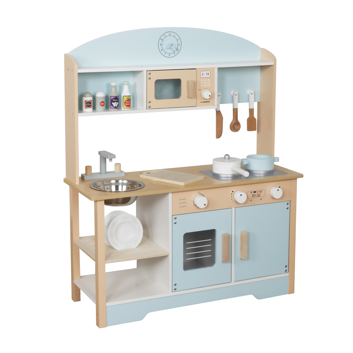 מטבח עץ לילדים דגם תכלת W10C573H מבית BUBU