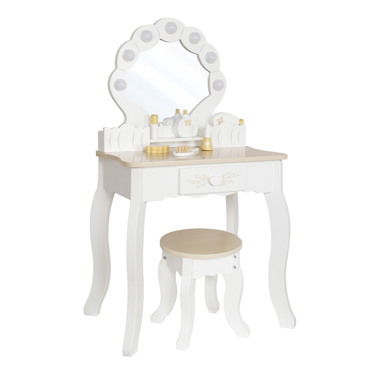 שידת איפור לילדים עם תאורה דגם W08H222 מבית BUBU