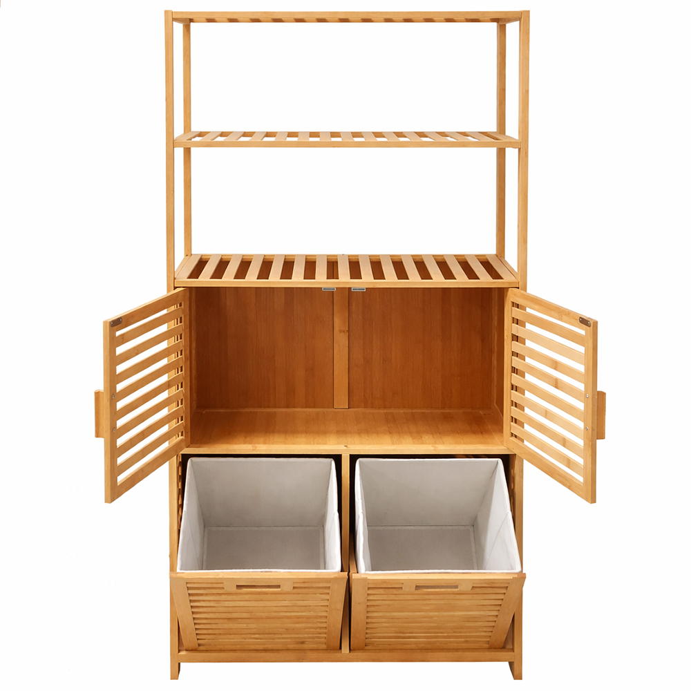 כוננית שירות מבמבוק עם סלי כביסה דגם קרלוס מבית RAMOS