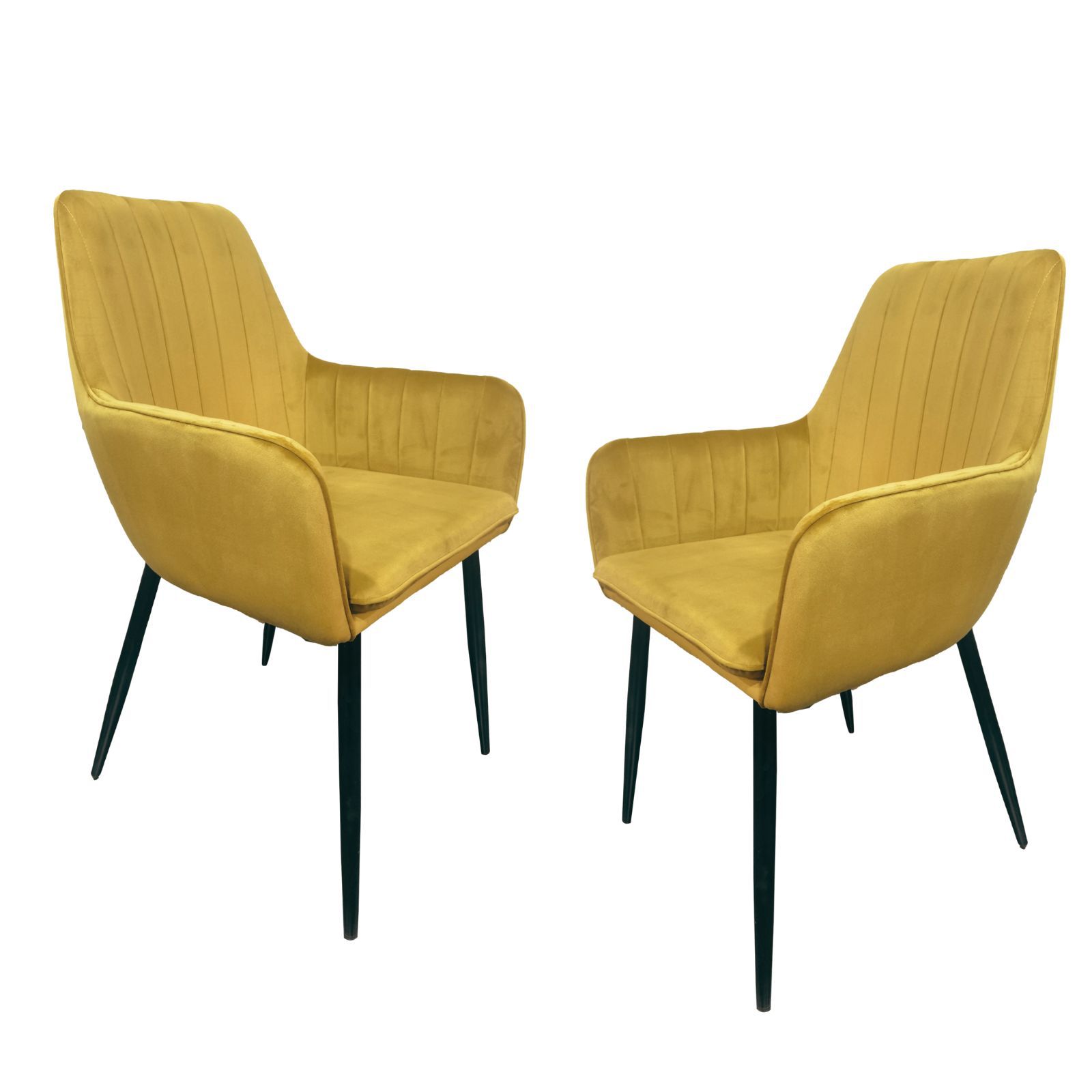 זוג כורסאות קטיפה עם גב תיפורים אנכיים דגם פנדה מבית Tudo Design