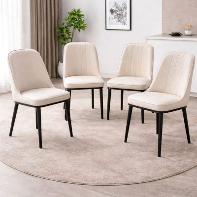 רביעיית כיסאות אוכל מרופדים דגם מונקו מבית Tudo Design