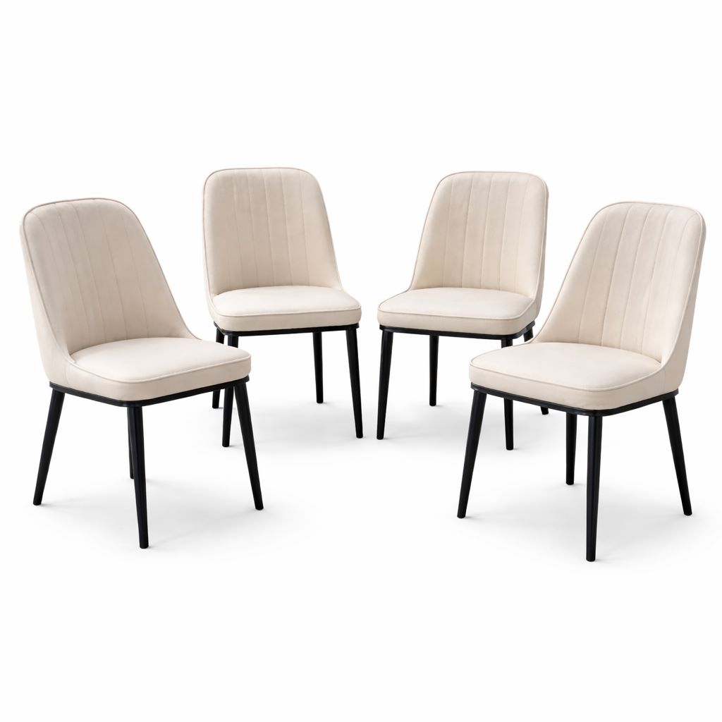 רביעיית כיסאות אוכל מרופדים דגם מונקו מבית Tudo Design