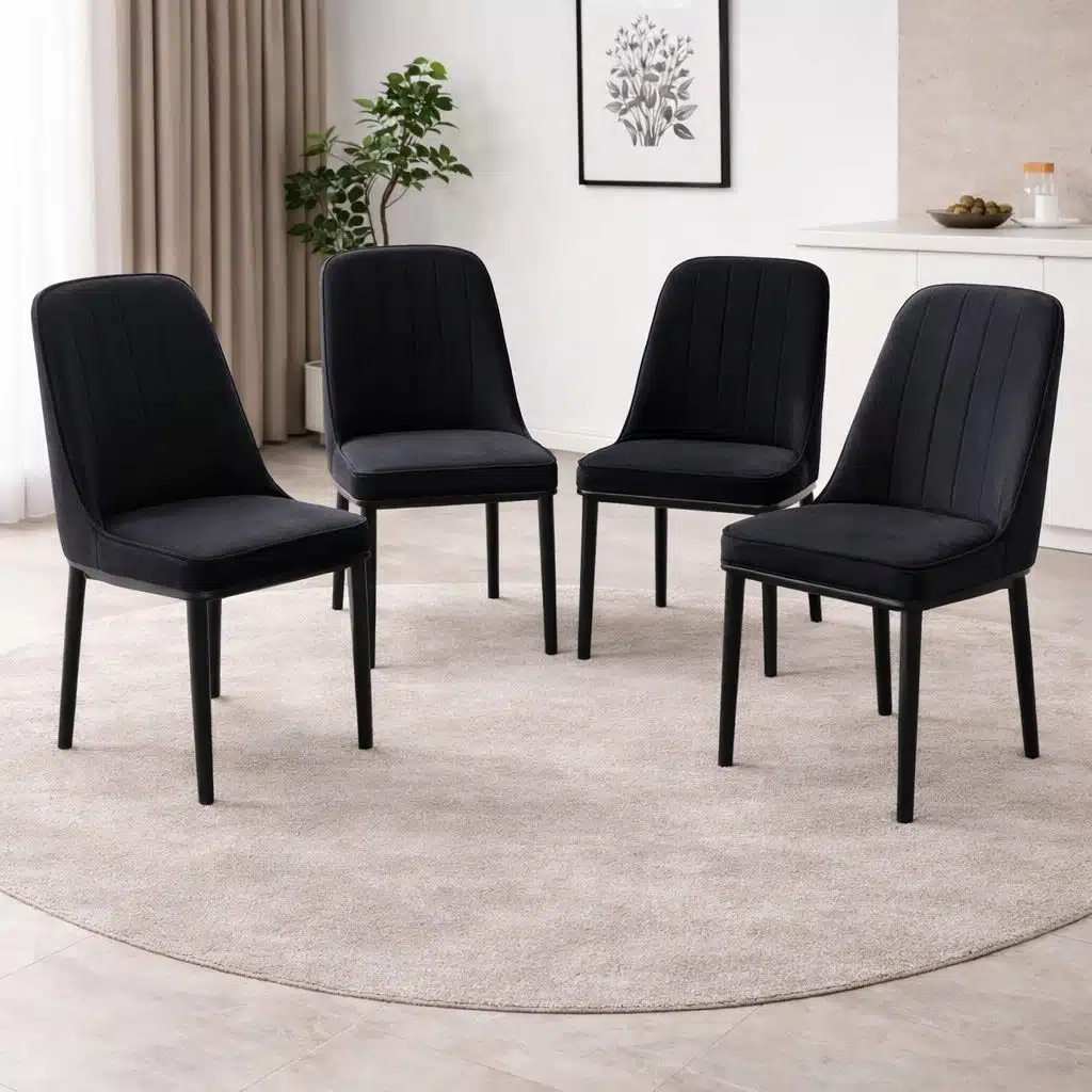רביעיית כיסאות אוכל מרופדים דגם מונקו מבית Tudo Design רביעיית כיסאות אוכל מרופדים דגם מונקו מבית Tudo Design